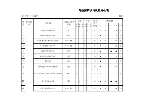 044轧钢厂危险源辨识与风险评价表