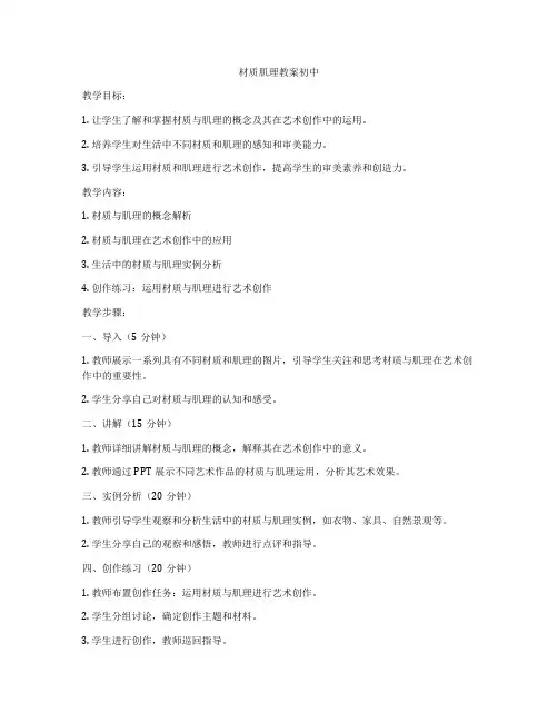 材质肌理教案初中