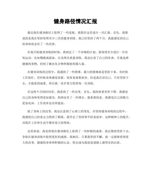 健身路径情况汇报