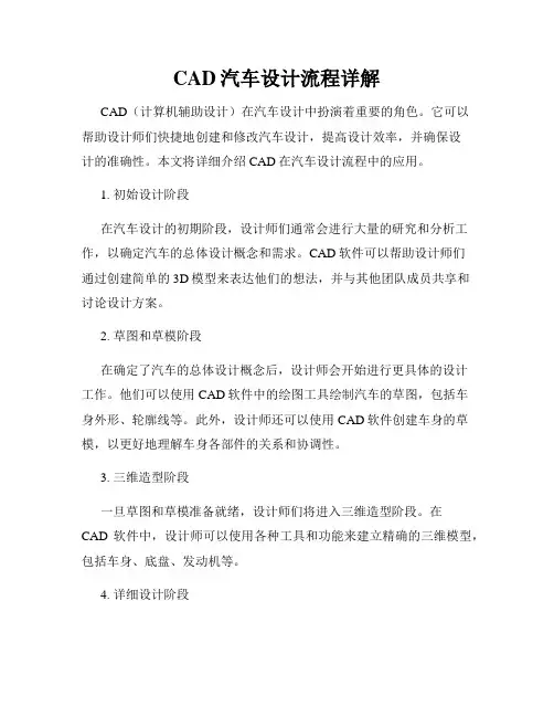 CAD汽车设计流程详解