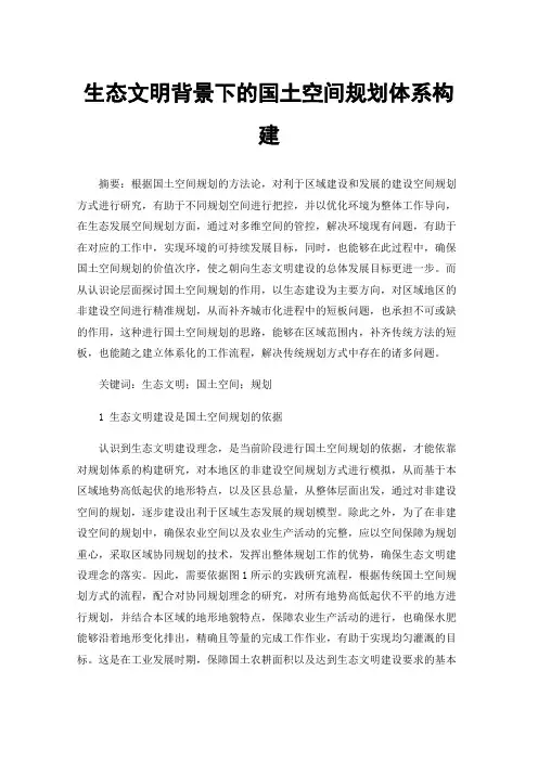 生态文明背景下的国土空间规划体系构建
