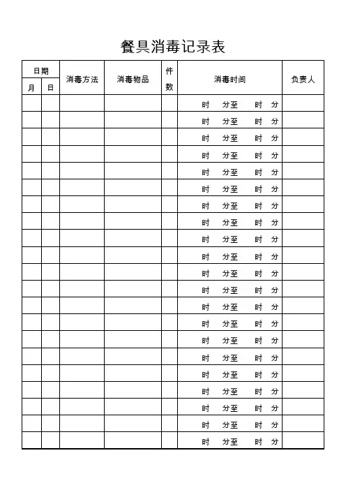 餐具消毒记录表