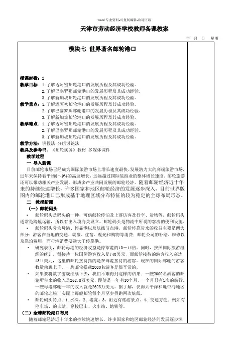 世界著名邮轮港口