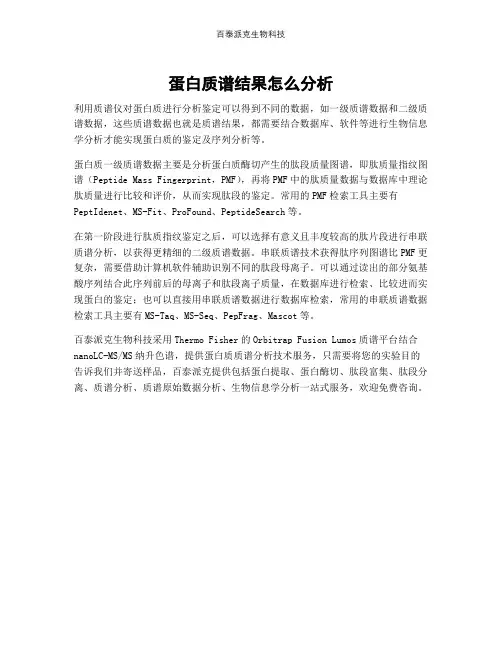 蛋白质谱结果怎么分析
