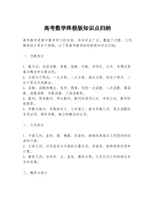 高考数学终极版知识点归纳