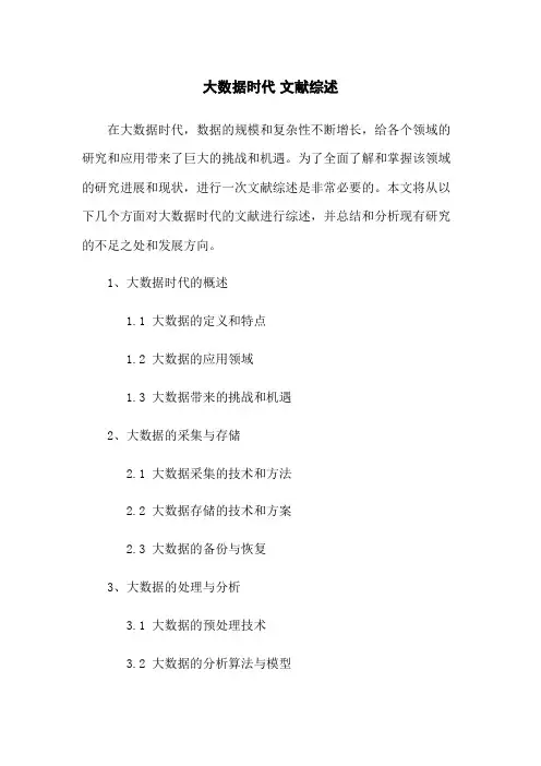 大数据时代 文献综述