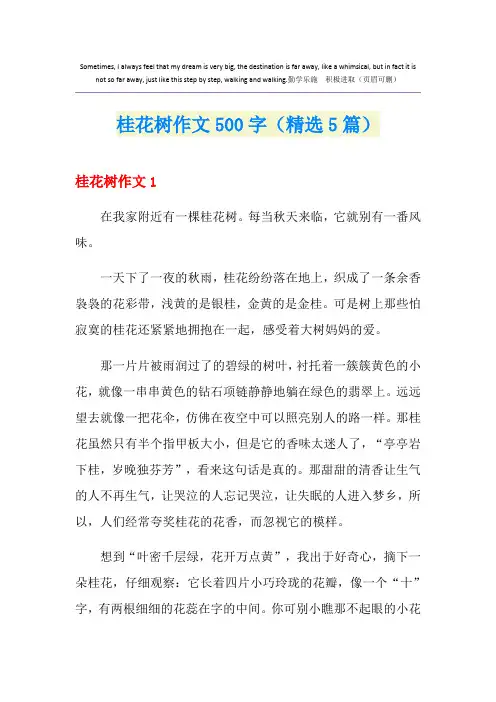 桂花树作文500字(精选5篇)