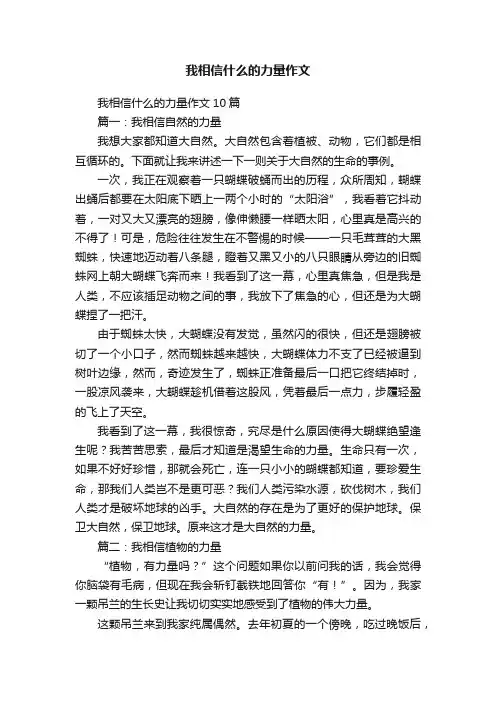 我相信什么的力量作文10篇