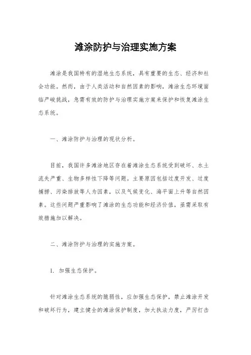 滩涂防护与治理实施方案
