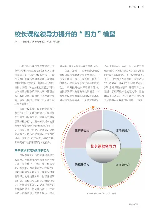 校长课程领导力提升的“四力”模型