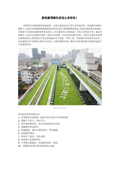 原来屋顶绿化有这么多好处!