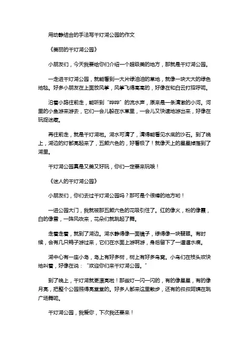 用动静结合的手法写千灯湖公园的作文
