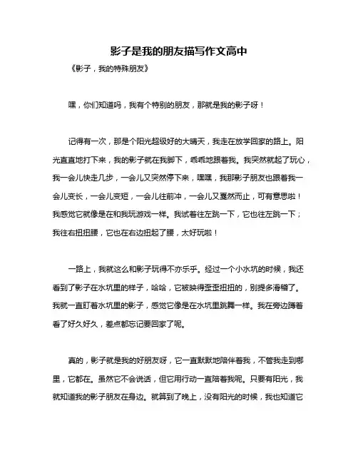 影子是我的朋友描写作文高中