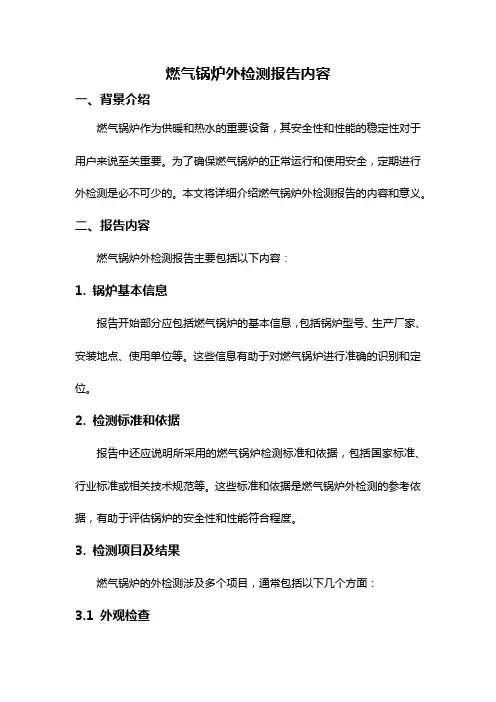 燃气锅炉外检测报告内容