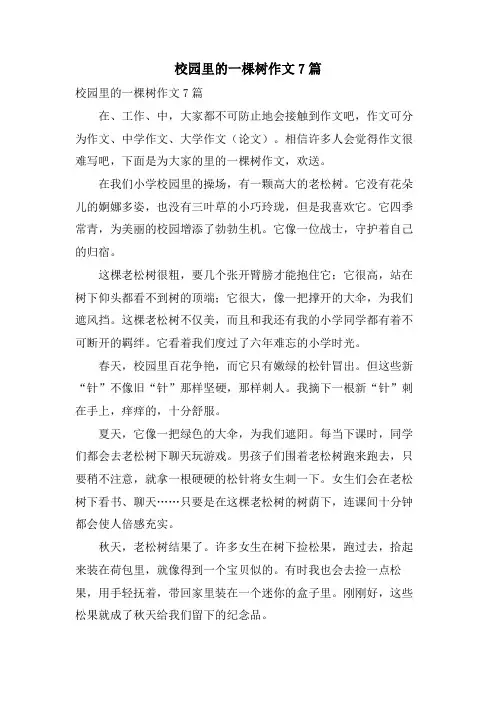 校园里的一棵树作文7篇