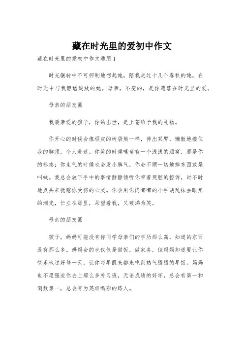 藏在时光里的爱初中作文