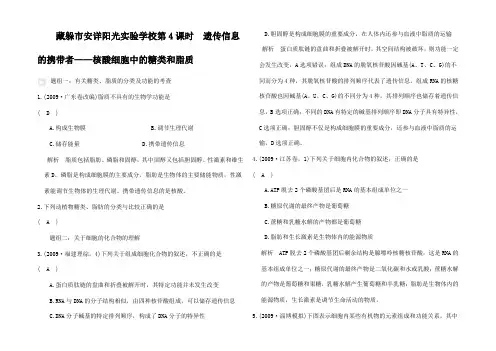 高考生物一轮复习 第4课时 遗传信息的携带者核酸细胞中的糖类和脂质复习资料