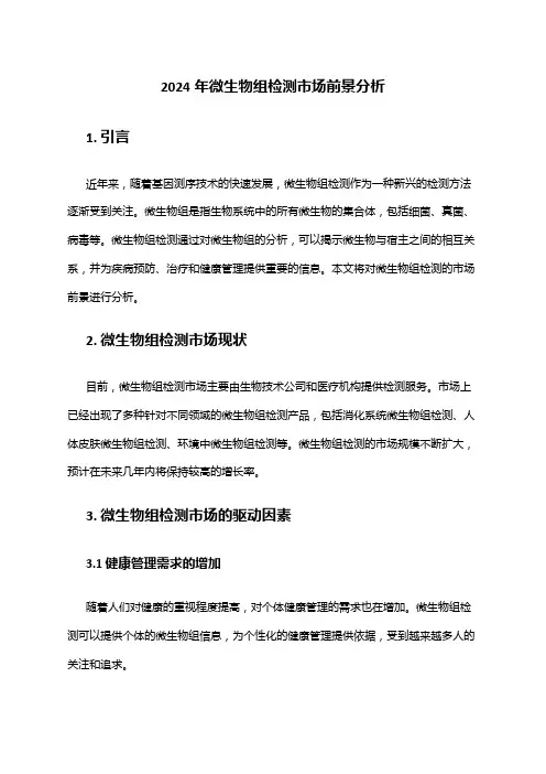 2024年微生物组检测市场前景分析