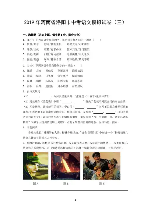 2019年河南省洛阳市中考语文模拟试卷(三)