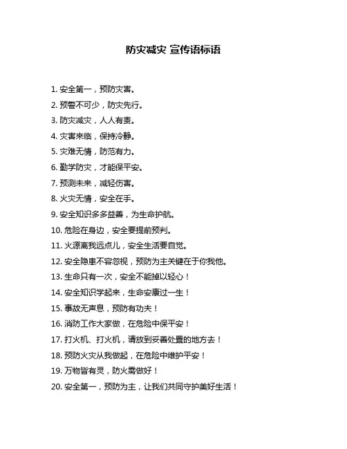 防灾减灾 宣传语标语