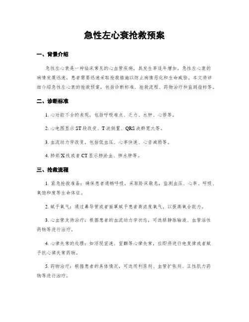 急性左心衰抢救预案