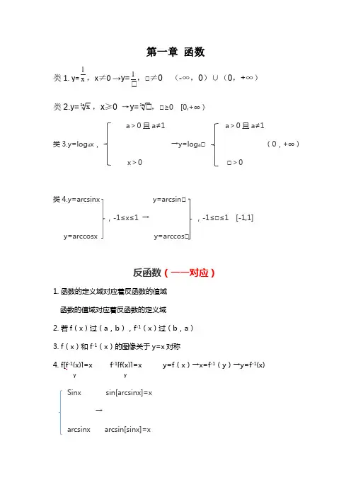 高等数学各章重要公式及知识点归总