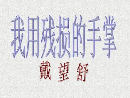 2《我用残损的手掌》
