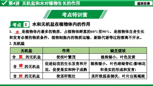 4.第4讲 无机盐和水对植物生长的作用