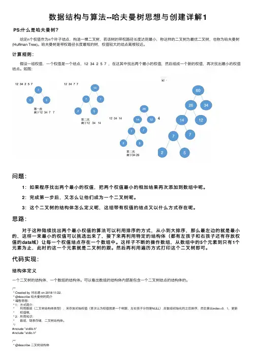 数据结构与算法--哈夫曼树思想与创建详解1