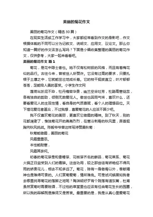 美丽的菊花作文（精选30篇）