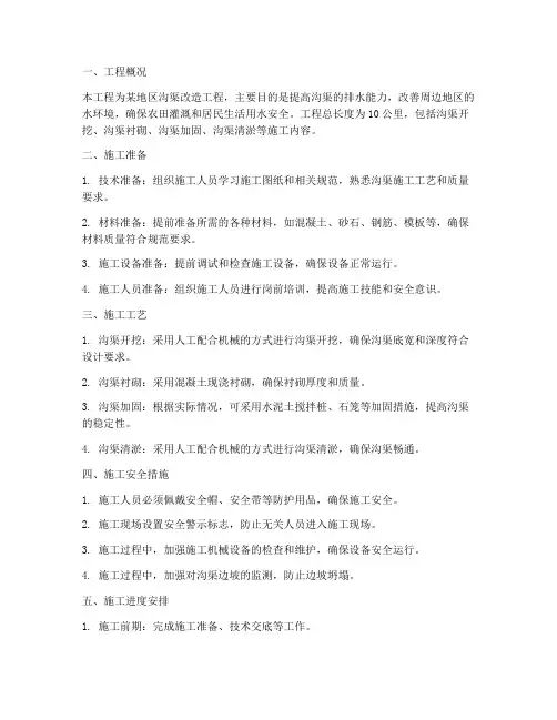 沟渠专项施工方案