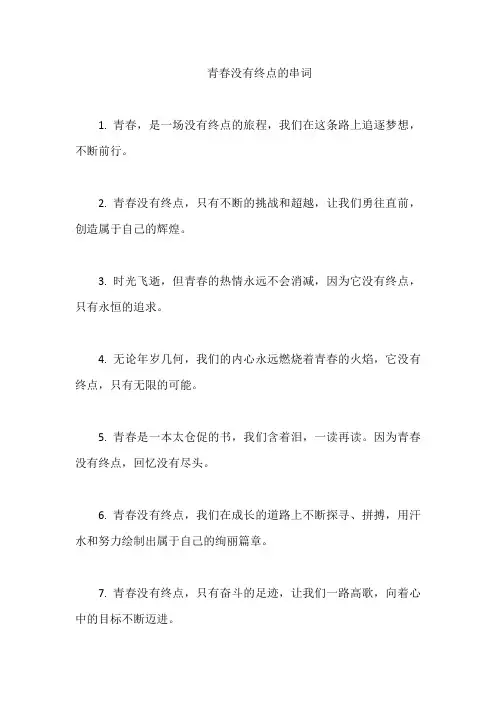 青春没有终点的串词