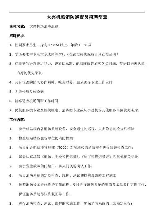 大兴机场消防巡查员2.5