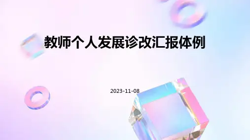 教师个人发展诊改汇报体例