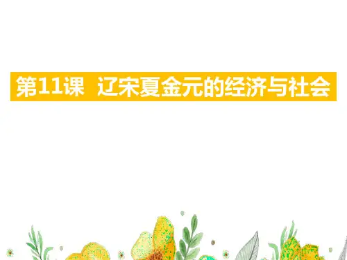 《辽宋夏金元的经济与社会》PPT教学课件