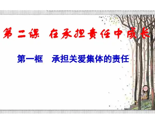 九年级 第二课 第一节 承担关爱集体的责任