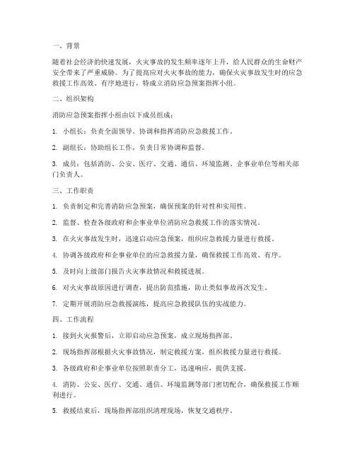 消防应急预案指挥小组