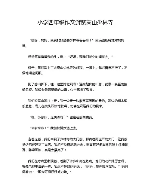 小学四年级作文游览蒿山少林寺