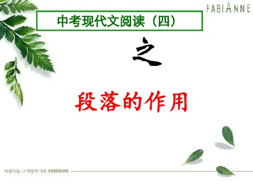 段落的作用(讲课稿)