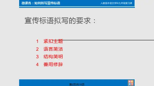 微课如何拟写宣传标语