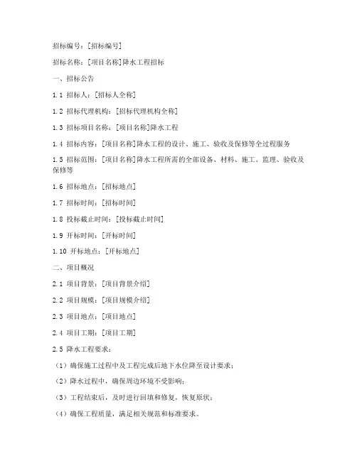 降水招标文件