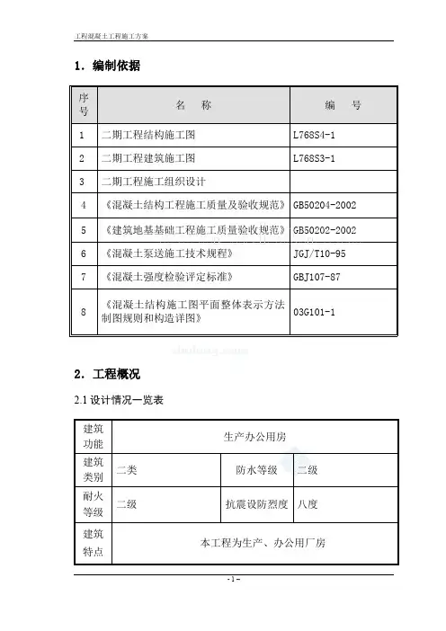 [北京]工业厂房工程混凝土工程施工方案(24页)_secret