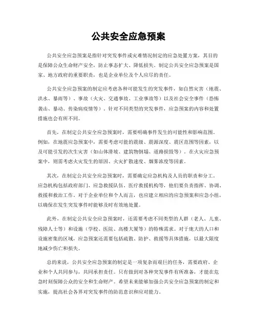 公共安全应急预案