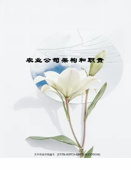 农业公司架构和职责