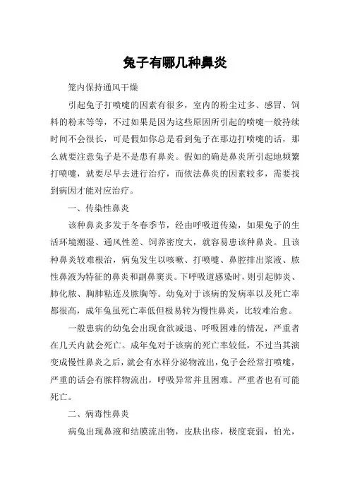 兔子有哪几种鼻炎