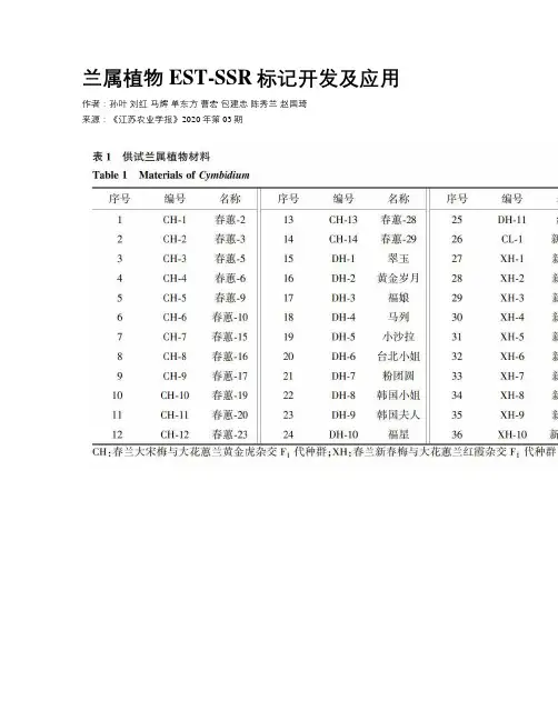 兰属植物EST-SSR标记开发及应用