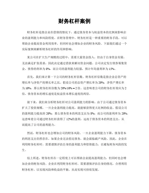 财务杠杆案例