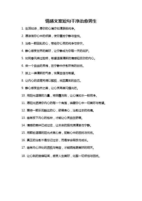 情感文案短句干净治愈男生