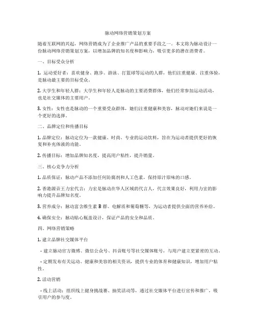 脉动网络营销策划方案