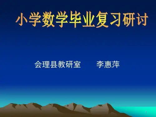 小学数学毕业复习研讨、数学复习资料
